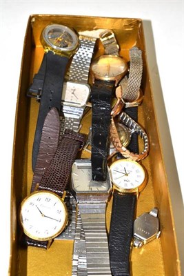 Lot 283 - Two lady's 9ct gold wristwatches and eight other wristwatches (10)