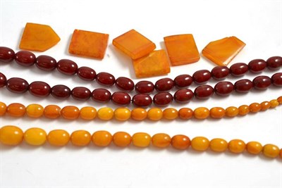 Lot 284 - Two amber necklaces, etc