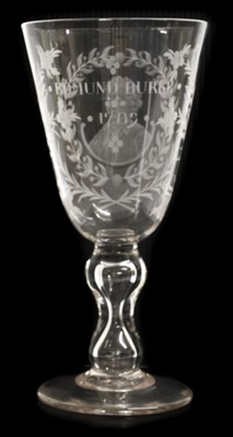 Lot 47 - A Glass Goblet, possibly T&R Pugh, Dublin,...