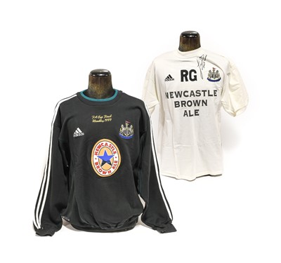 Lot 16 - Ruud Gullit Newcastle United Worn T-Shirt And Track Suit Top