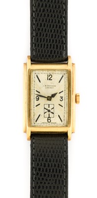 Lot 2432 - J W Benson: A 9 Carat Gold Rectangular...