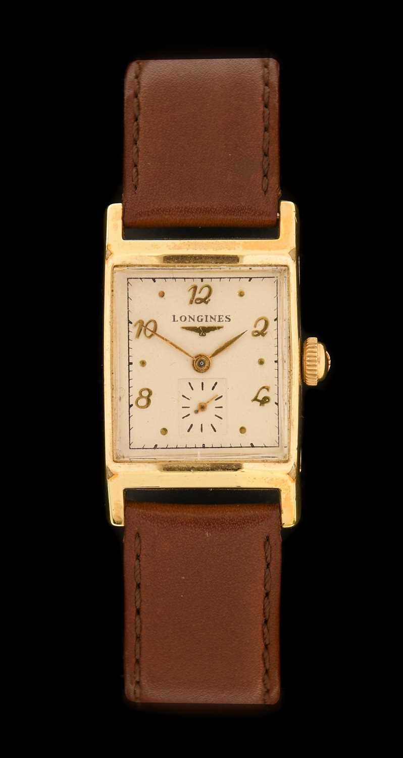 Lot 2342 - Longines: A 10 Carat Gold Filled