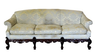 Lot 722 - A Carved Mahogany Three-Seater Sofa, late...