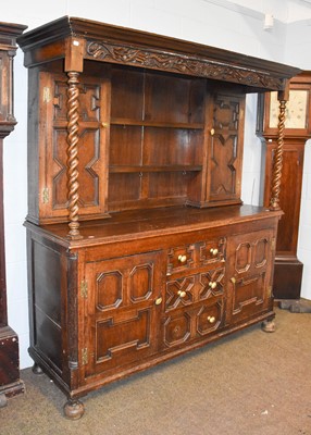 Lot 1343 - An Oak Dresser, 18th century in part, the...