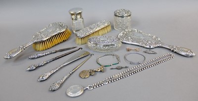 Lot 224 - Silver Dressing Items, including: a hand...