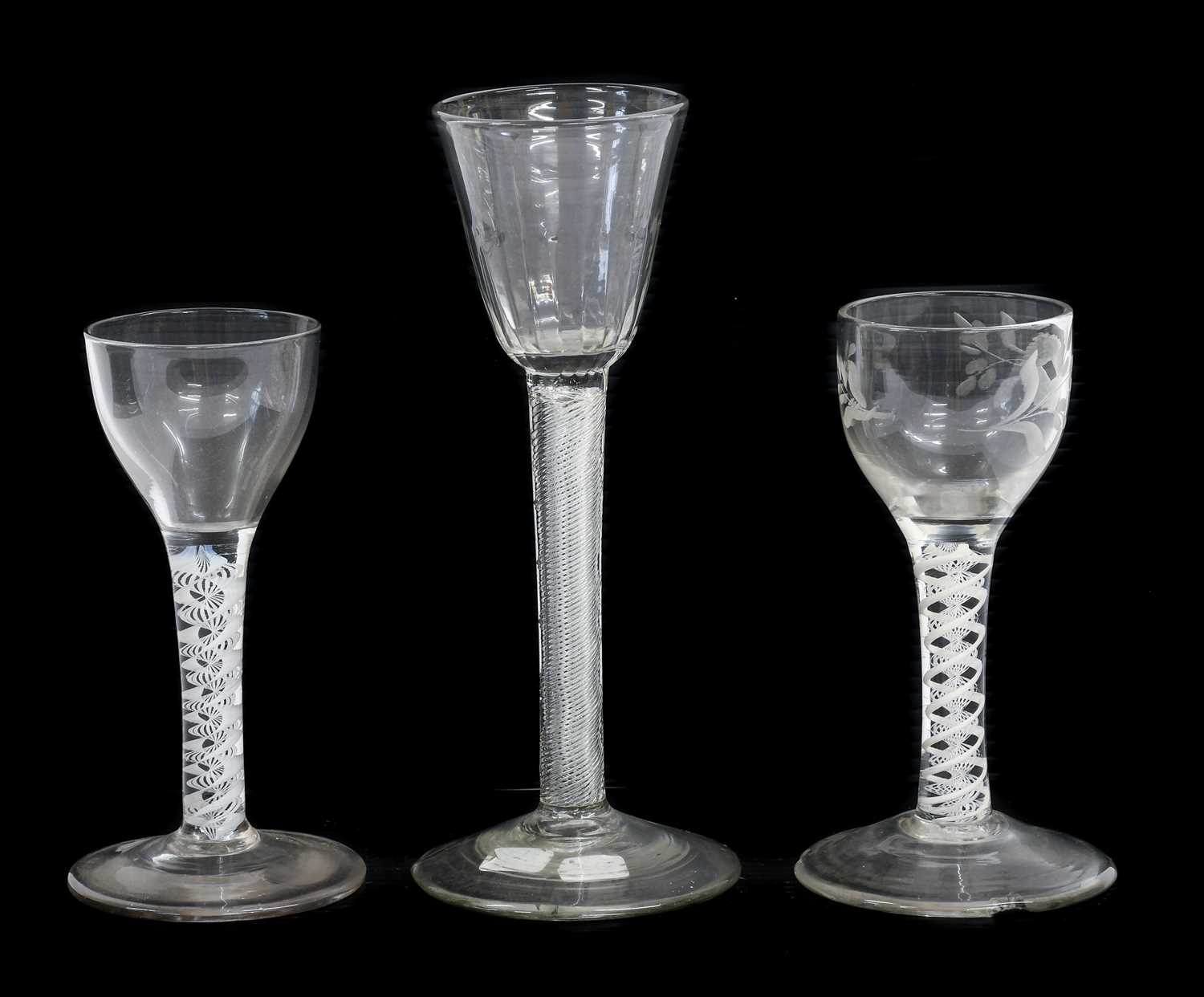 Lot 4 - A Wine Glass, circa 1750, the semi-fluted...