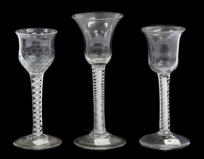 Lot 38 - A Wine Glass, circa 1750, the hammered bell...