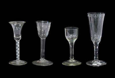Lot 21 - A Wine Glass, circa 1750, the rounded funnel...