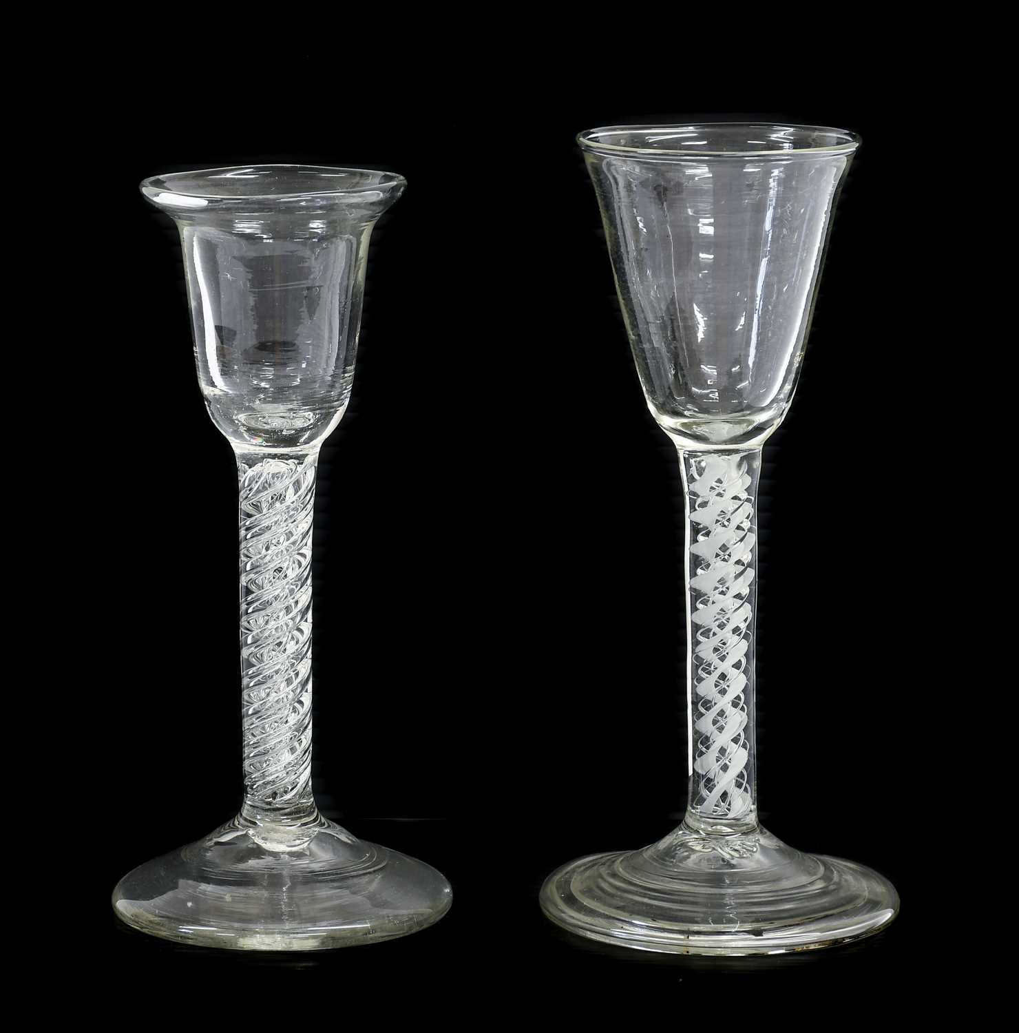 Lot 27 - A Wine Glass, circa 1750, the rounded funnel...