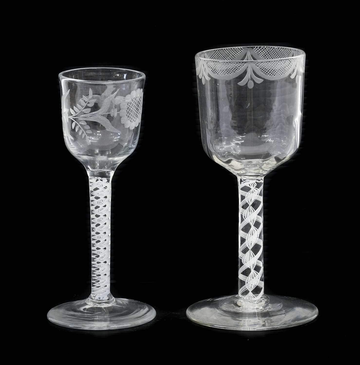 Lot 23 - A Wine Glass, circa 1750, the semi-fluted ogee...