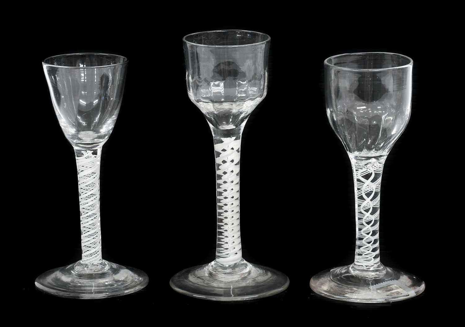 Lot 33 - A Wine Glass, circa 1750, the semi-fluted ogee...