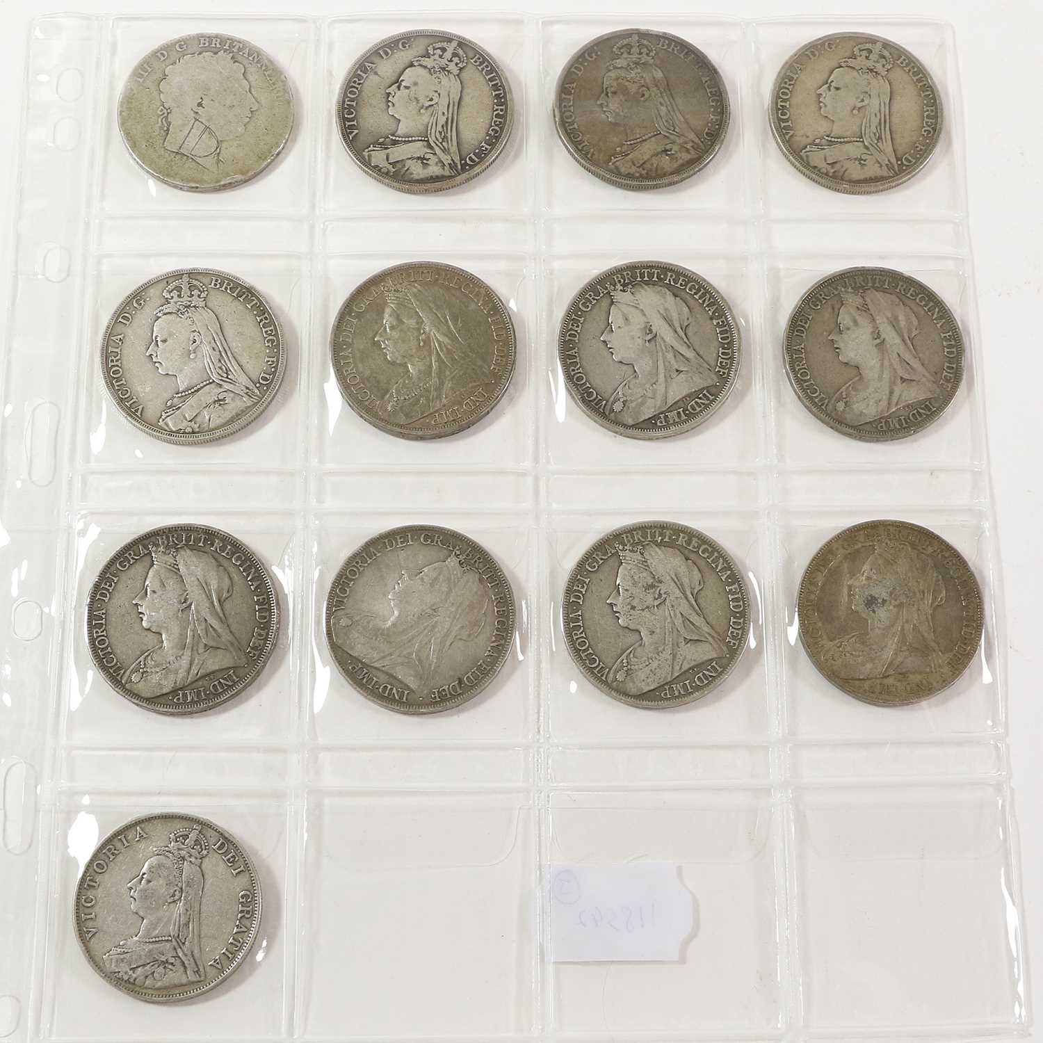 Lot 89 - 12 x Silver Crowns, comprising: George III...
