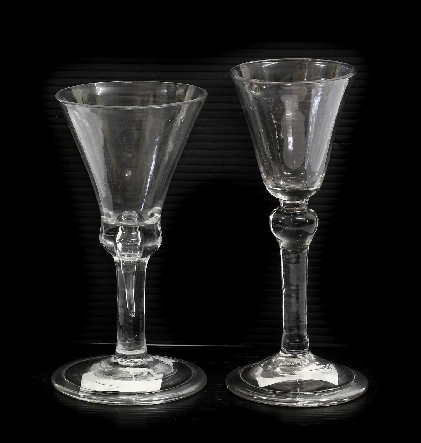 Lot 25 - A Wine Glass, circa 1740, the rounded funnel...