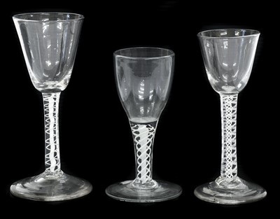 Lot 26 - A Wine Glass, circa 1750, the rounded funnel...