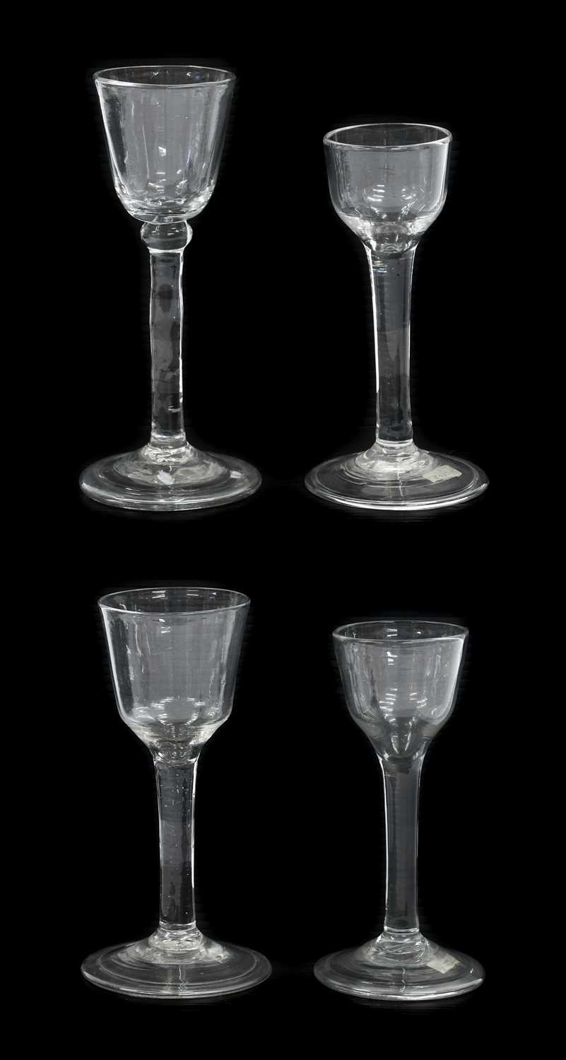Lot 29 - A Wine Glass, circa 1750, the rounded funnel...