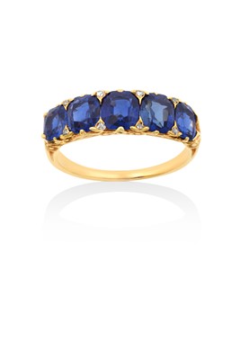 Lot 2011 - A Late Victorian Sapphire Five Stone Ring the...
