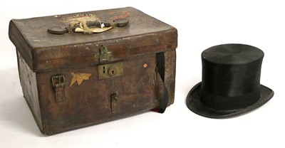 Lot 2181 - Lock & Co Black Silk Top Hat together with a...