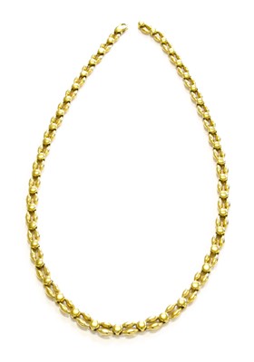 Lot 254 - A Fancy Link Necklace, stamped '750', length 44cm