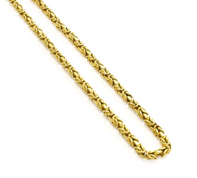 Lot 259 - A 9 Carat Gold Fancy Link Necklace, length 70cm