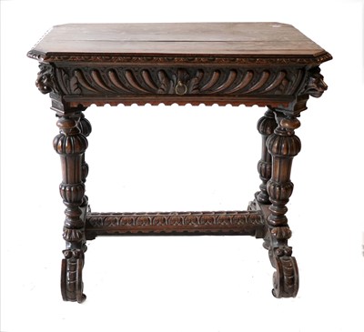 Lot 595 - A Victorian Carved Oak Library Table, 3rd...