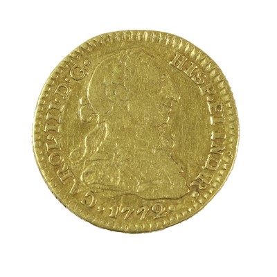 Lot 396 - Mexico, Carlos III Gold Escudo 1772 FM (19mm,...