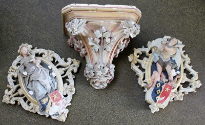 Lot 331 - Two Plaster Cast Wall Mouldings of Religious...