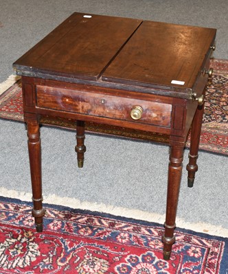 Lot 1272 - A George III Mahogany Fold Over Table, fitted...