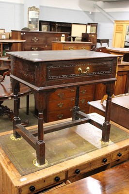 Lot 1374 - An 18th Century Oak Side Table, fitted with a...