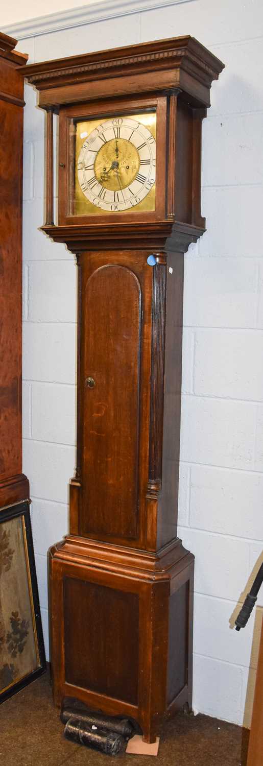 Lot 1404 - An Oak Eight Day Longcase Clock, later brass...