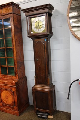 Lot 1404 - An Oak Eight Day Longcase Clock, later brass...