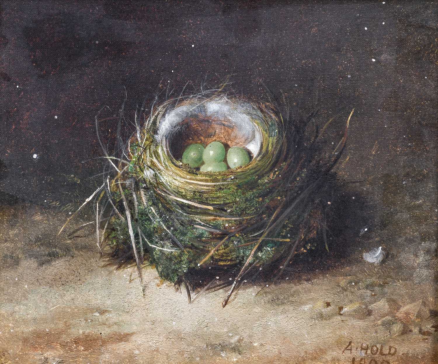 Lot 1061 - Abel Hold (1815-1896) A still life of a birds...