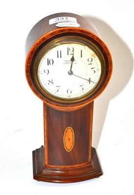 Lot 331 - Edwardian mahogany and satinwood banded timepiece