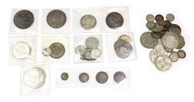 Lot 188 - Mixed English & Foreign Silver, to include: UK:...