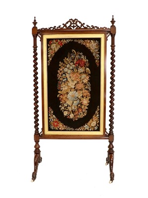 Lot 651 - A Victorian Rosewood Firescreen, 3rd quarter...