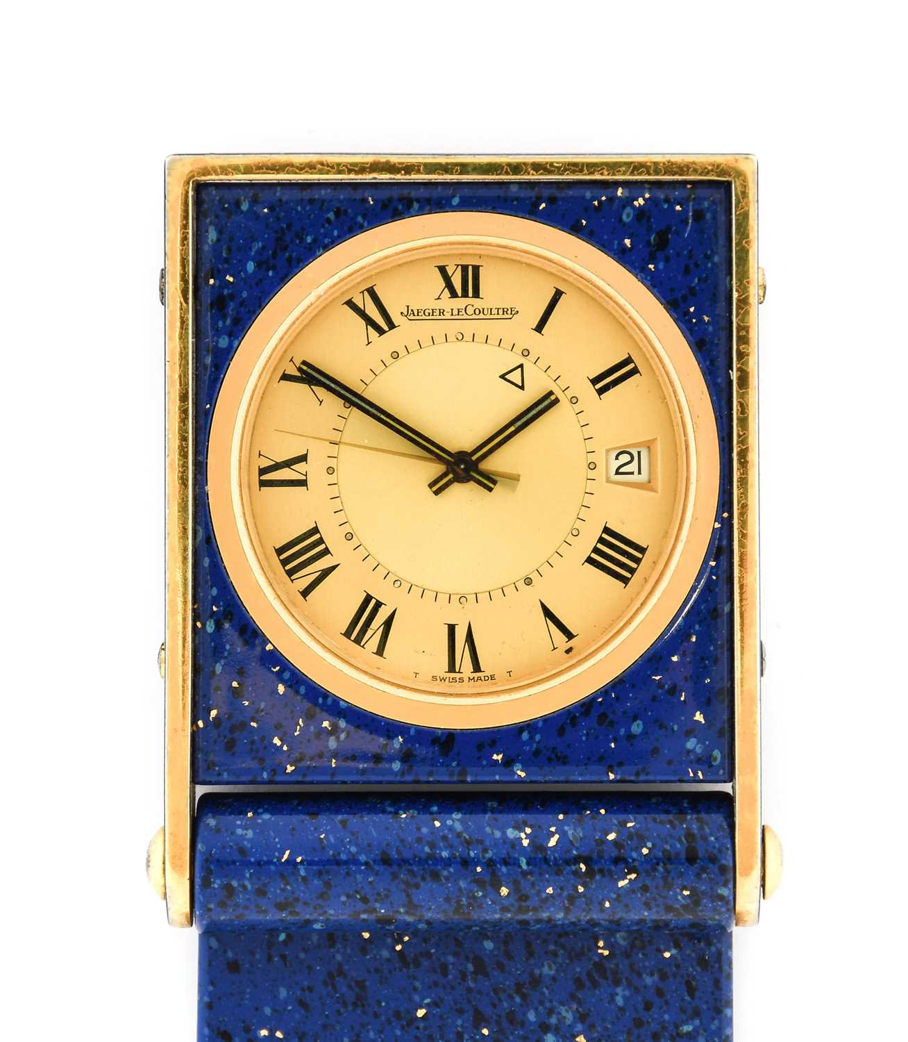 Lot 2401 - Jaeger LeCoultre: A Faux Lapis Lazuli Calendar...