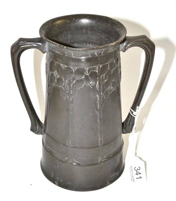 Lot 341 - A Liberty & Co Tudric pewter twin handled vase, model number 010