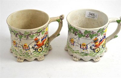 Lot 345 - Two mugs depicting elephants and camels