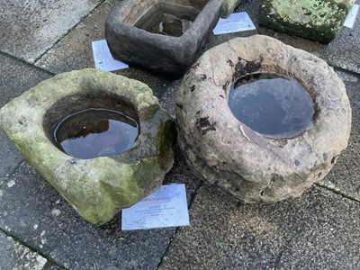 Lot 1159 - Two Stone Troughs, of irregular circular form...