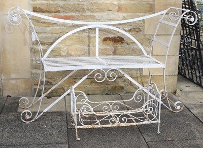 Lot 1161 - A Regency Style White-Painted Metal Garden...