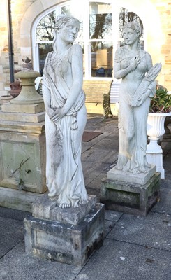 Lot 1172 - A Pair of Composition Garden Figures, after...