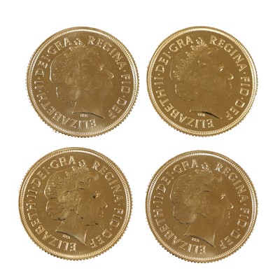 Lot 332 - 4 x Elizabeth II, Sovereigns 2010, obv....