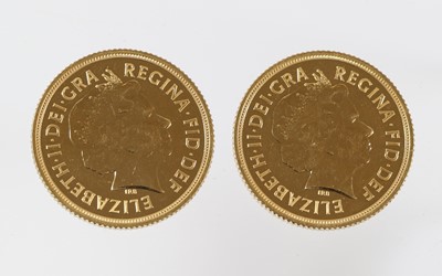 Lot 341 - 2 x Elizabeth II, Sovereigns 2014, obv....