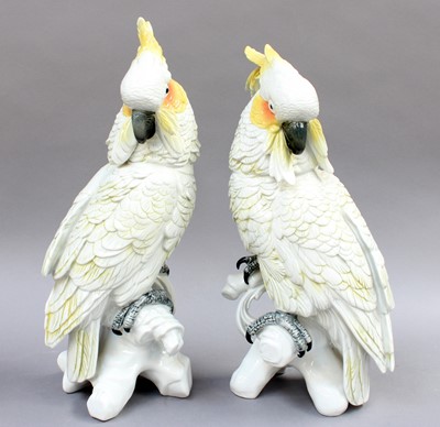 Lot 272 - A Pair of Karl Ens Porcelain Cockatoos, 34cm