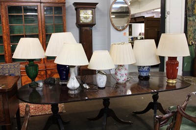 Lot 1401 - Seven Various Table Lamps, including a Chinese...