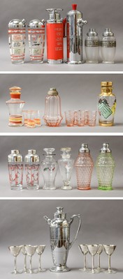 Lot 284 - Cocktail Shakers: A Collection of Chrome,...