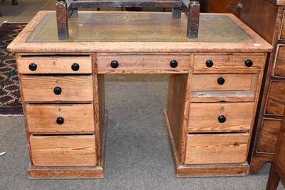 Lot 1373 - A Victorian Pitch Pine Desk, 122cm by 68cm by...