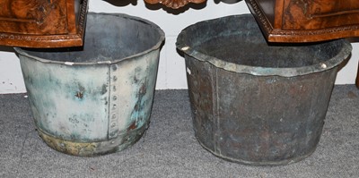 Lot 1262 - Two 19th Century Copper Planters, the largest...