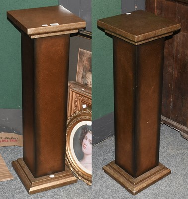 Lot 1100 - A Pair of Painted Square Section Pedestals,...