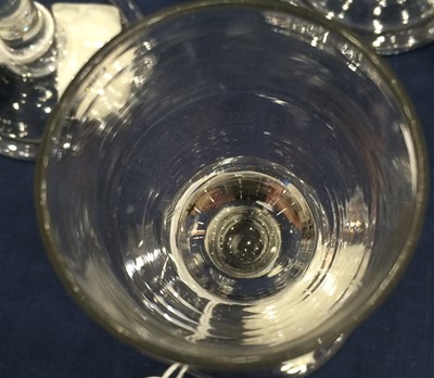 Lot 14 - A Wine Glass, circa 1750, the semi-fluted ogee...