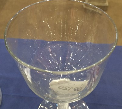 Lot 16 - A Glass Goblet, circa 1750, the ogee bowl on...